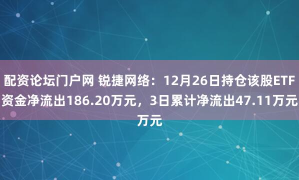 配资论坛门户网 锐捷网络：12月26日持仓该股ETF资金净流出186.20万元，3日累计净流出47.11万元